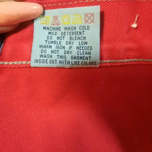 Mecca DNM Hip hop Rap Funky Red Denim Jeans contrast stitching Men's 36